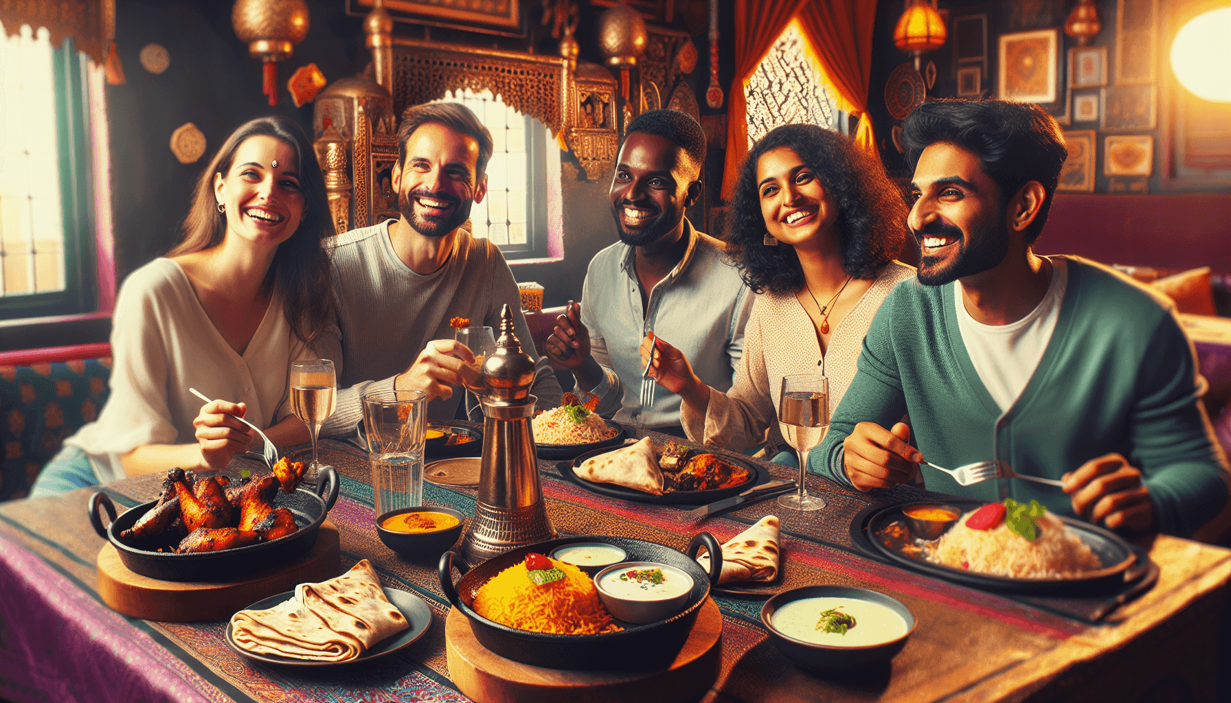 Friends dining at Tandoori Chick